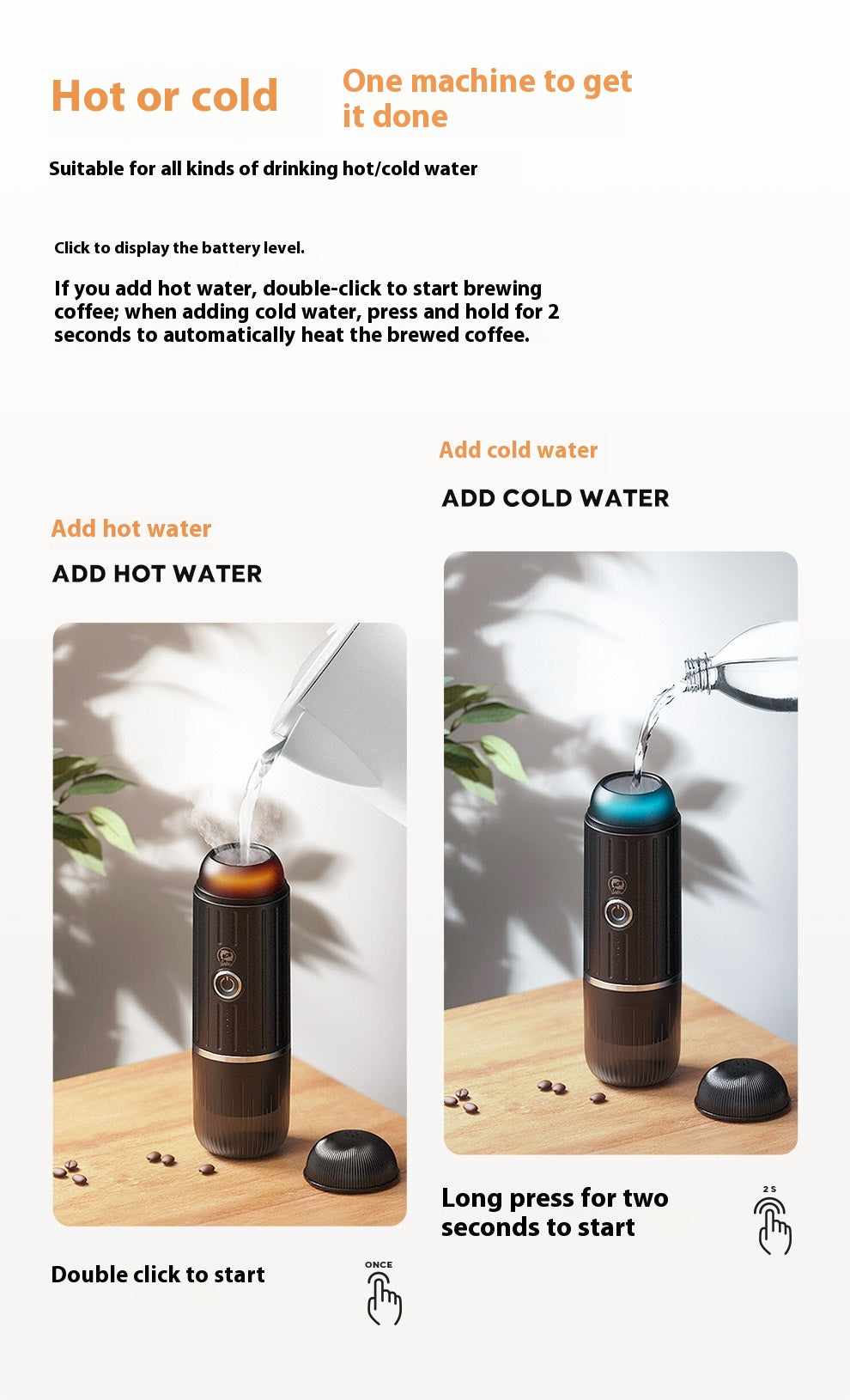 Car USB Charging Wireless Heating Extraction Capsule Coffee Machine