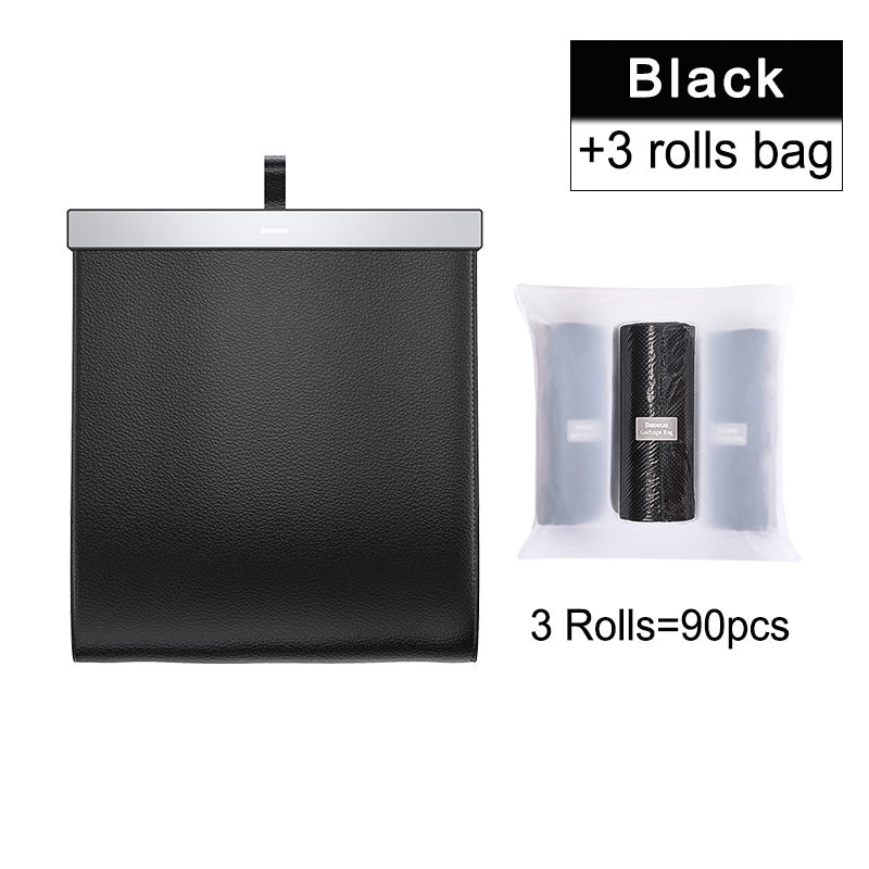 Magnetic suction car rear seat trash can