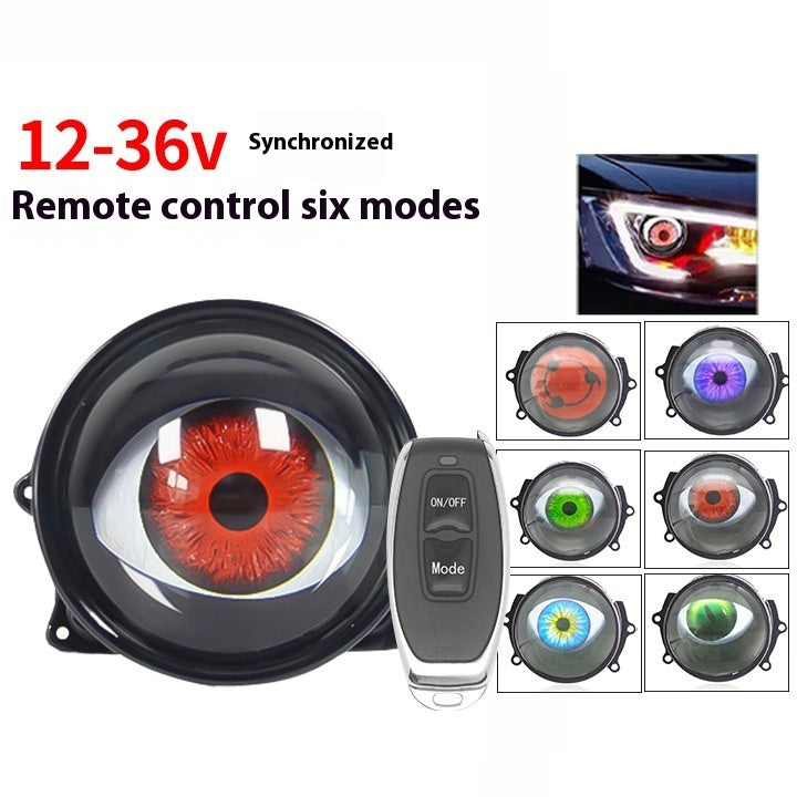 Devil Eye Led Hawkeye Lamp Modified General Car Motorcycle Lens Headlight Multi-mode